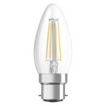 Ledvance Classic Performance LED Glühbirne B22d Kerze Fadenlampe Klar 4W 470lm - 827 Extra Warmweiß | Ersatz für 40W