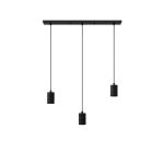 Calex Retro Suspension Luminaire Cordset Rectangulaire Métal Noir  |incl. câble 2 Mètre - Convient pour 3xE27