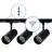 Ensemble complet Rail Monophasé Rail 1 Mètre Noir | incl. 3x Spot + GU10 2700K 3W Dimmable + Embout, Connecteur d’Alimentation 